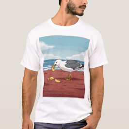 Seagull Essen ein Chip auf PEI Beach T - Shirt