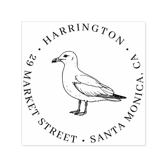 Seagull Family Rücksendeadresse - Küsten Elegante Permastempel (Design)