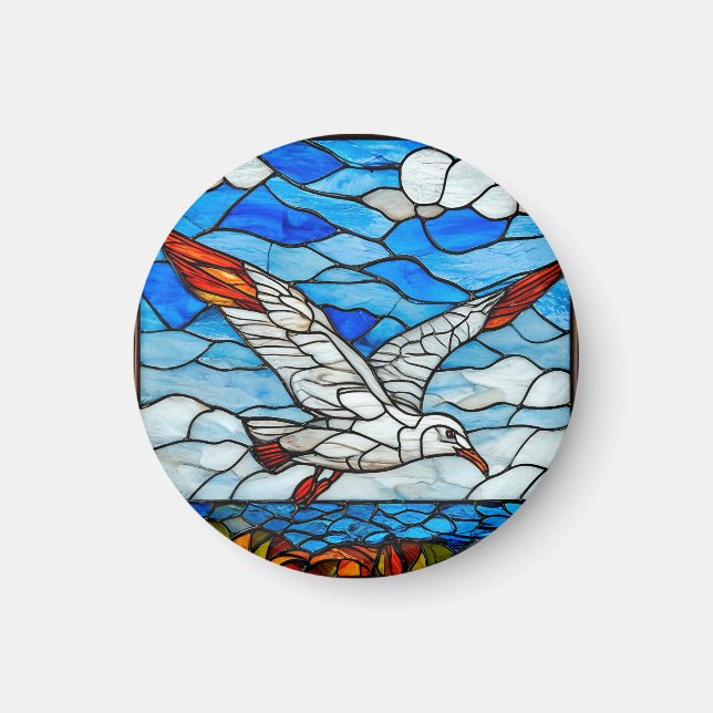Seagull-Farbglas Magnet (Vorne)