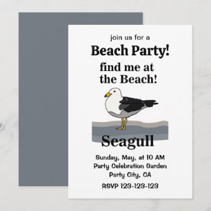 Seagull findet mich im Beach Funny Beach Party Einladung