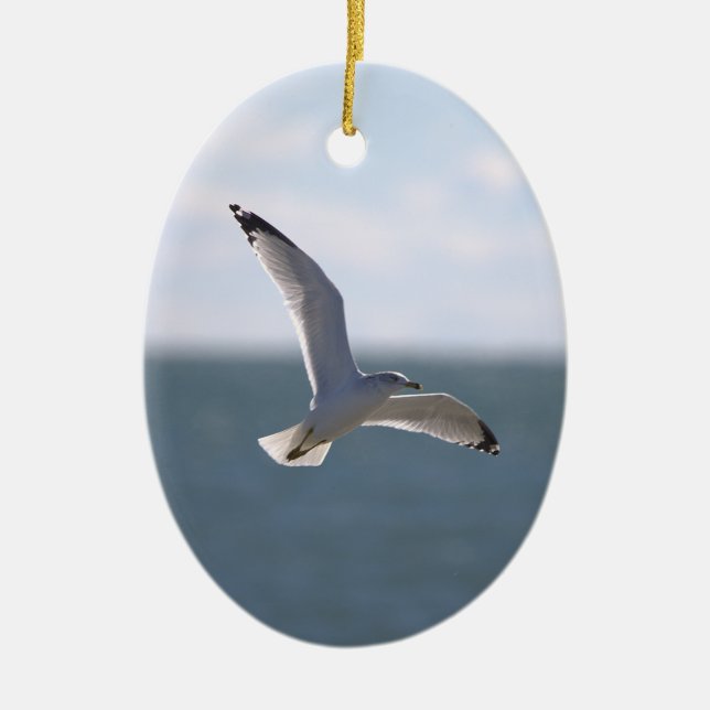 Seagull Flying Photo Ornament  (Vorne)