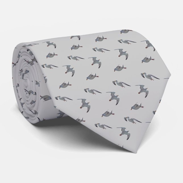 Seagull Frenzy Krawatte (Light Gray) (Gerollt)