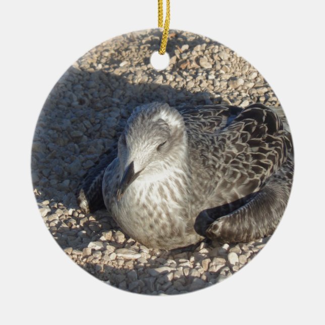 Seagull genießt die Sonnensommerfotografie Keramikornament (Vorne)