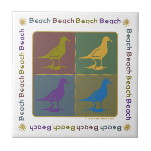 Seagull Graphic Pop Art Style Fliese