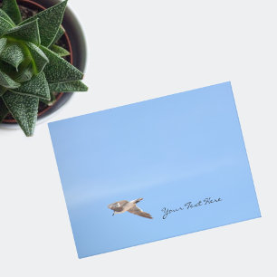 Seagull in Flight Blue Post-it Klebezettel