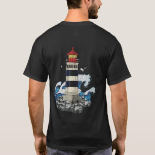 Seagull Lighthouse Ocean Sea Waves Nautical Light T-Shirt