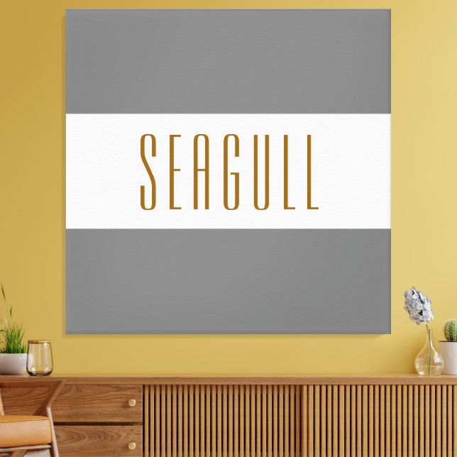 SEAGULL Medium Grau Weiße weiße Streifen Leinwanddruck (Insitu (Wohnzimmer))