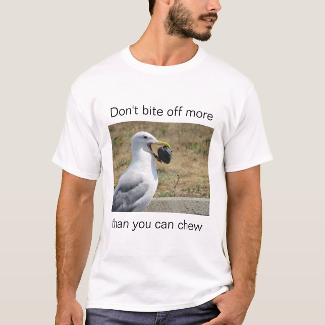 Seagull mit einem guten Rat auf einem T - Shirt (Vorderseite)