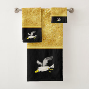 Seagull mit Goldfolie Badhandtuch Set