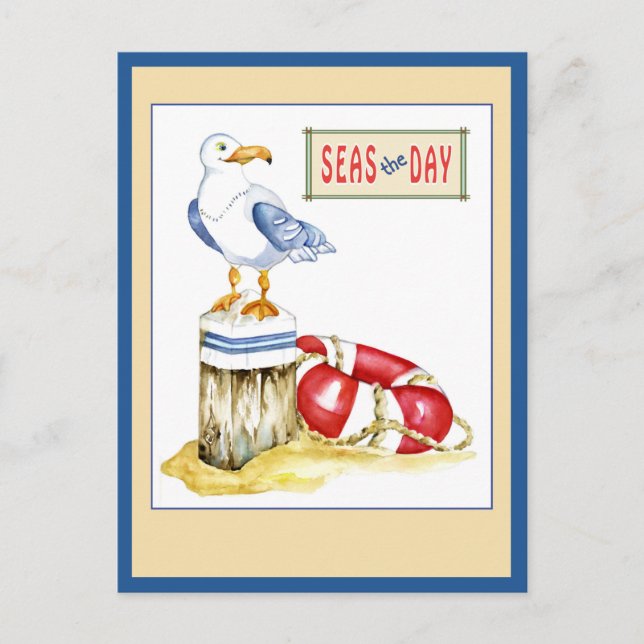 Seagull Nautical Anytime Card Postkarte (Vorderseite)