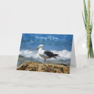 Seagull Ocean Calm Beach Denken Sie an Ihre Karte
