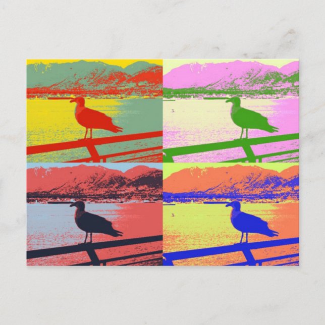 Seagull Pop Art Postkarte (Vorderseite)