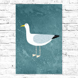 Seagull Stehend Poster<br><div class="desc">Eine freche Möwe, die vom tiefen, grünen Ozean stehend ist. Ideal für diejenigen, die Liebe Seevögel und die Küste.</div>