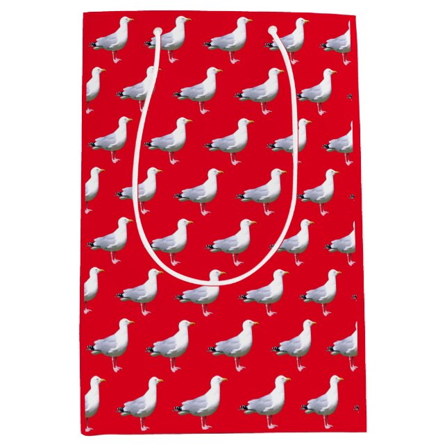 Seagull Stehend Red Mittlere Geschenktüte (Vorderseite)