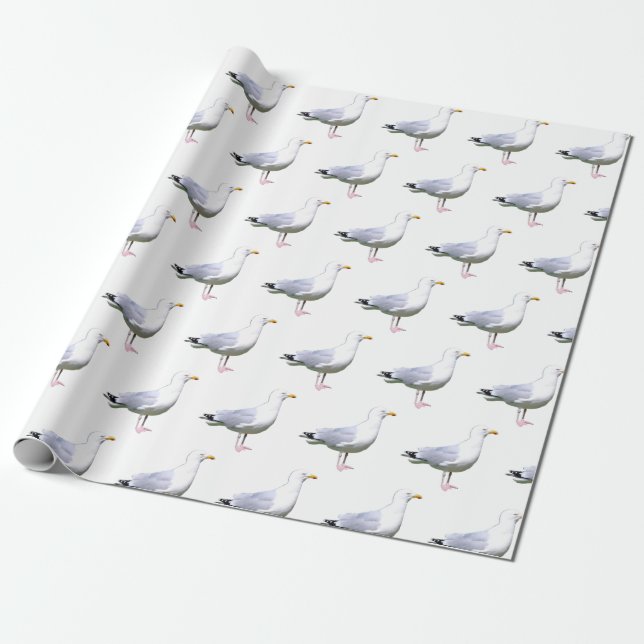 Seagull Stehend White Geschenkpapier (Ungerollt)