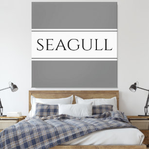 SEAGULL Stylisch moderne graue weiße Rennstreifen Leinwanddruck