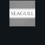 SEAGULL Stylish Modern Gray White Racing Stripes Leinwanddruck<br><div class="desc">Dieses Design am Meer zeigt SEAGULL-Text in weißen Mitte-Rennstreifen gegen hellgraue äußere Streifen. Der Text kann personalisiert sein.</div>