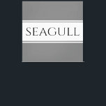 SEAGULL Stylish Modern Gray White Racing Stripes Leinwanddruck<br><div class="desc">Dieses Design am Meer zeigt SEAGULL-Text in weißen Mitte-Rennstreifen gegen hellgraue äußere Streifen. Der Text kann personalisiert sein.</div>