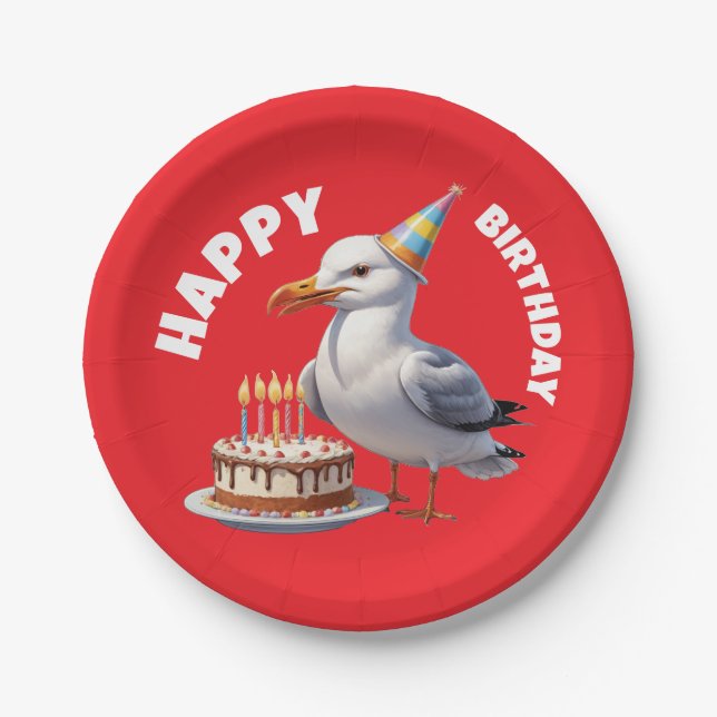 Seagull trägt Geburtstag, den Geburtstag Pappteller (Vorderseite)