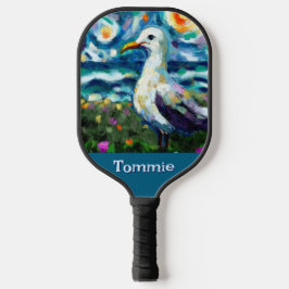 Seagull Van Gogh Style Beach Personalisiert Pickleball Schläger