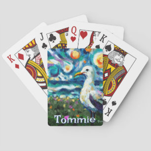 Seagull Van Gogh Style Beach Personalisiert Spielkarten