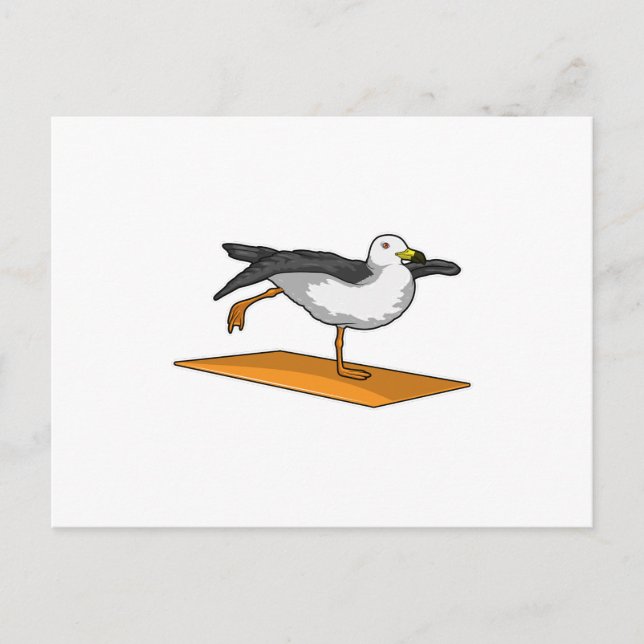 Seagull Yoga Mediation Fitness Postkarte (Vorderseite)