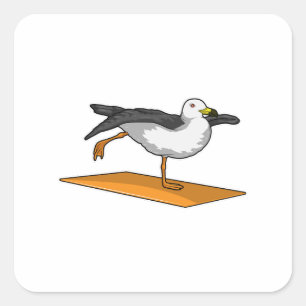 Seagull Yoga Mediation Fitness Quadratischer Aufkleber