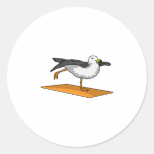 Seagull Yoga Mediation Fitness Runder Aufkleber