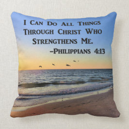 SEAGULLE FLYING PHILIPPIANS 4:13 PILLOW KISSEN