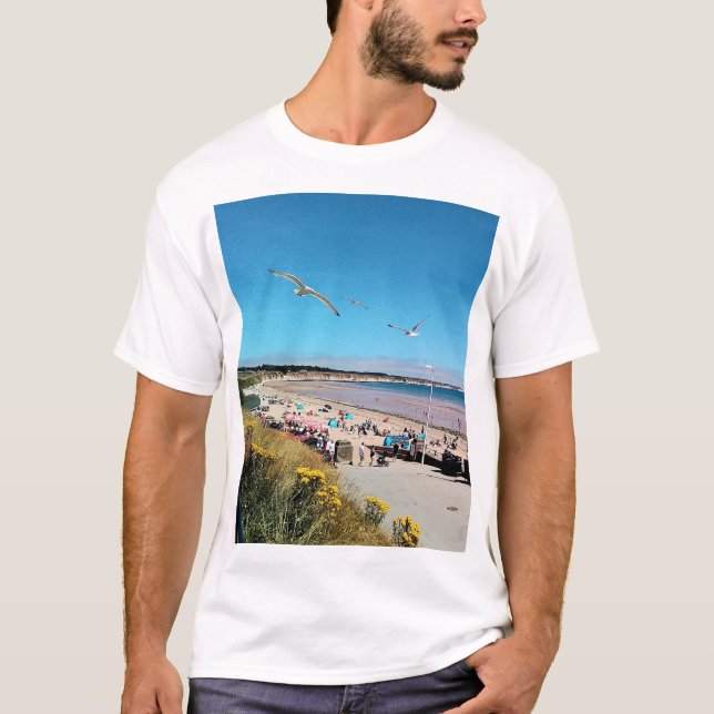 Seagulls am Bridlington Strand T-Shirt (Vorderseite)