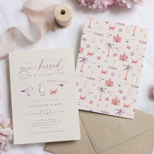 Seagulls Beach Sun Kissed Bridal Dusche Einladung