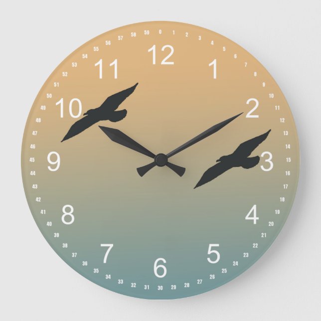 Seagulls Große Wanduhr (Vorderseite)