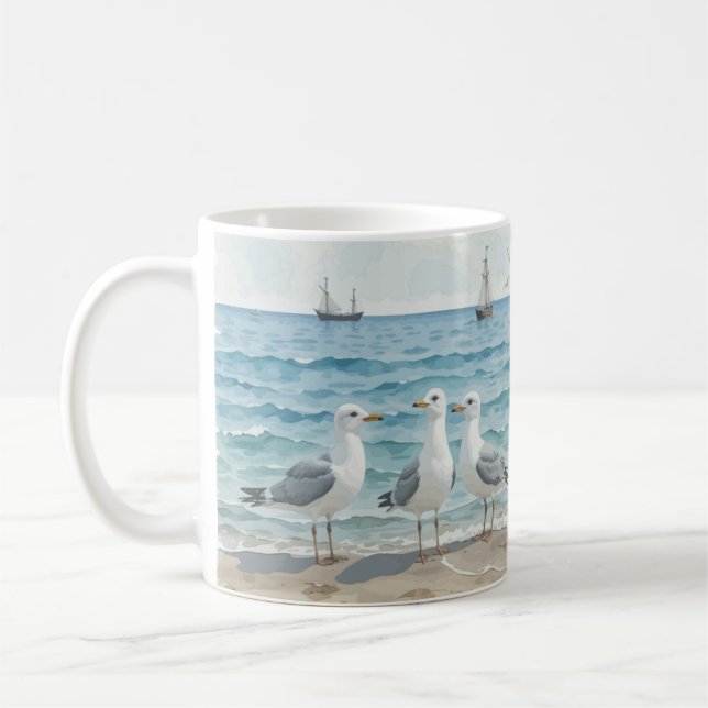Seagulls im Meer Kaffeetasse (Links)