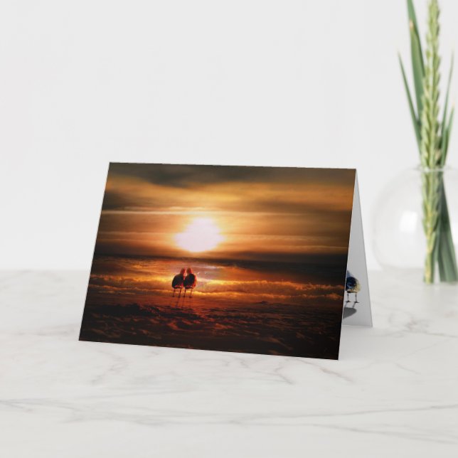 Seagulls - Lovebirds am Valentinstag Feiertagskarte (Vorderseite)