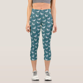 Seagulls Nautic Bird Capri Leggings