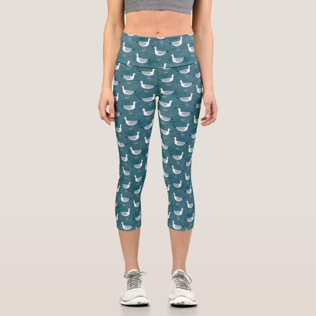 Seagulls Nautic Bird Capri Leggings (Vorderseite)