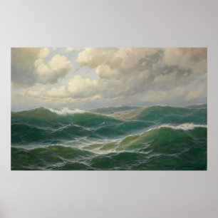 Seagulls Over Waves von Max Jensen Poster