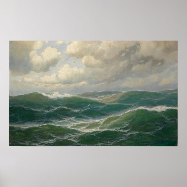 Seagulls Over Waves von Max Jensen Poster (Vorne)