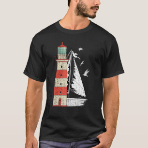 Seagulls Sailboat Nautical Sailing Sea Light T-Shirt