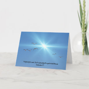 Seagulls Sun Scripture Note Card Ecclesiastes 11:7 Karte