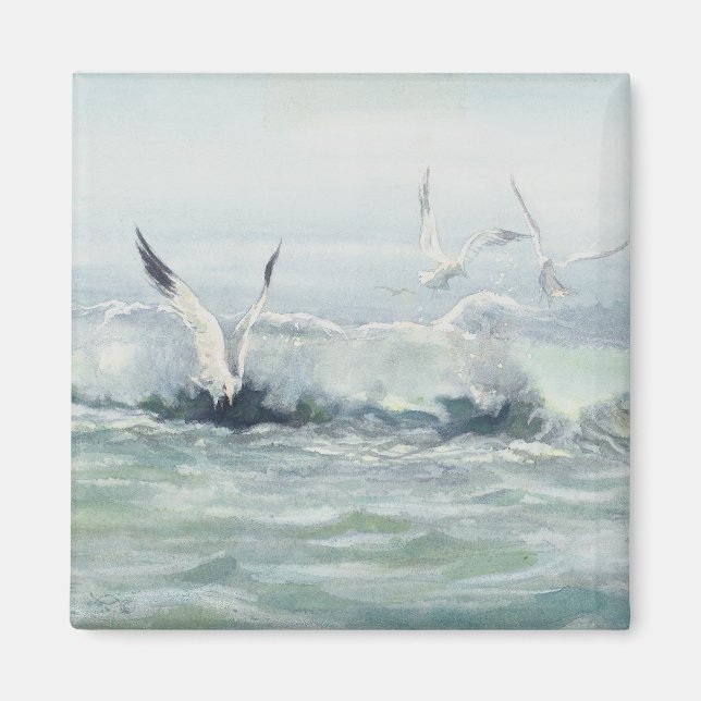 SEAGULLS & SURF VON SHARON SHARPE MAGNET (Vorne)