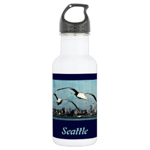 Seagulls über die Seattle Liberty Edelstahlflasche