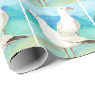 Seagulls Wasserfarbe im Beach Bird Nature Art Geschenkpapier