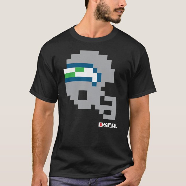 Seahawks 90er Tecmo Bowl Helmet T - Shirt (Vorderseite)