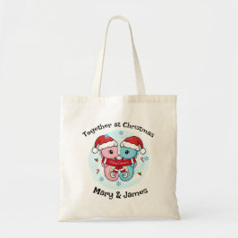 Seahorse Couple Personalized Christmas Tote Bag Tragetasche