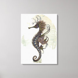 Seahorse fantasy, blue green artwork leinwanddruck