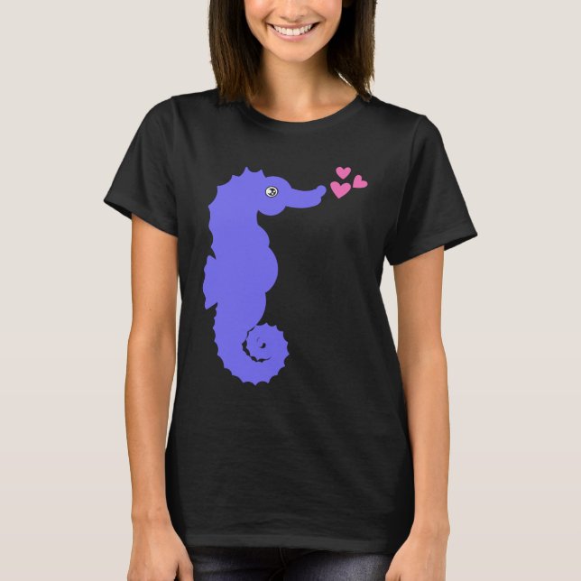 Seahorse Hearts Aquatic Sea Animal Fish Hippocampu T-Shirt (Vorderseite)