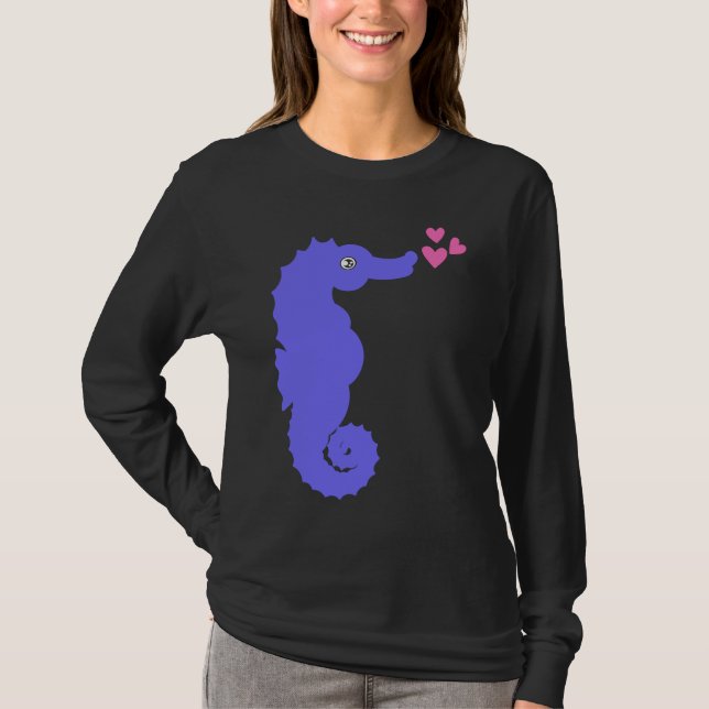 Seahorse Hearts Aquatic Sea Animal Fish Hippocampu T-Shirt (Vorderseite)