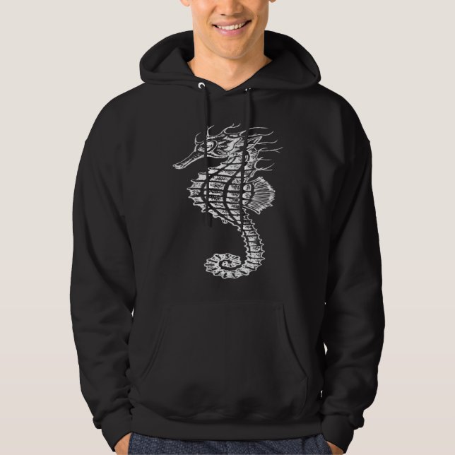 Seahorse Marine Fish in White Hoodie (Vorderseite)