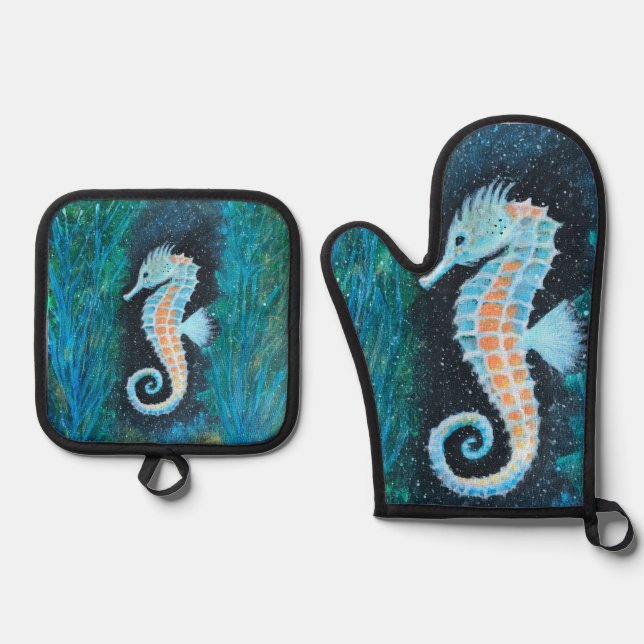 Seahorse oven mitt and potholder set (Vorderseite)